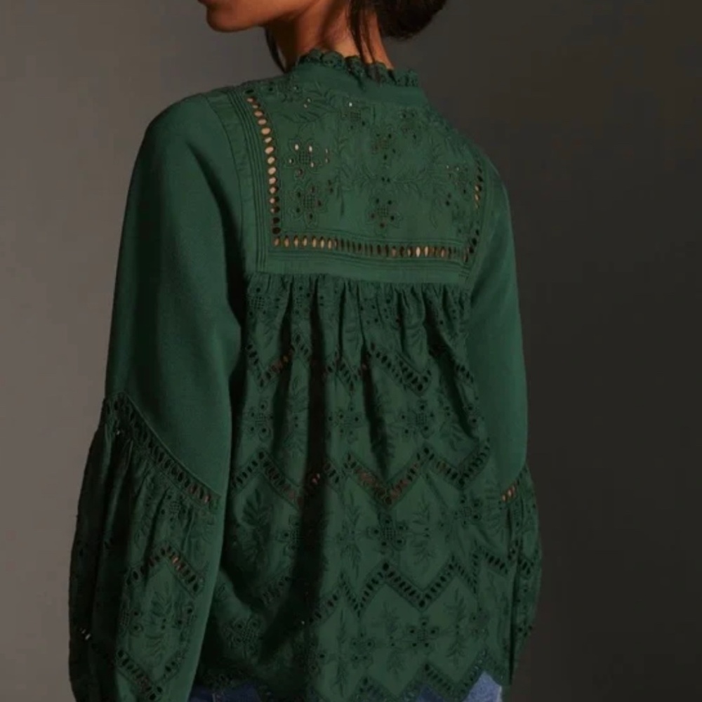NWT Anthropologie Forever That Girl Eyelet Sweatshirt Size M